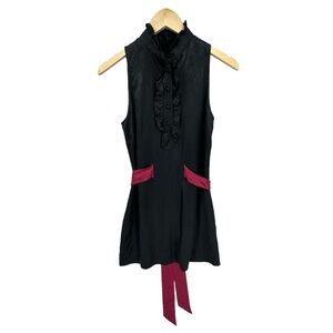 TED BAKER London Silk Dress Black with Red Tie